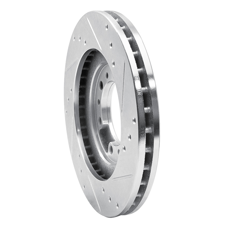 Picture of RNC Brake Rotor - Drill & Slot - R1 94-00 Mitsubishi Montero Front Left Drilled & Slotted Silver Brake Rotor rnc631-72056L