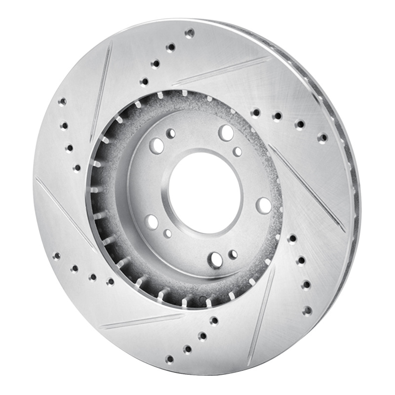 Picture of RNC Brake Rotor - Drill & Slot - R1 04-11 Mitsubishi Endeavor Front Right Drilled & Slotted Silver Brake Rotor rnc631-72059R