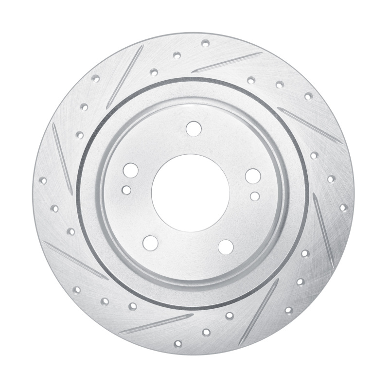 Picture of RNC Brake Rotor - Drill & Slot - R1 13-25 Mitsubishi Outlander PHEV Rear Left Drilled & Slotted Silver Brake Rotor rnc631-72063L