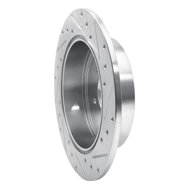 Picture of RNC Brake Rotor - Drill & Slot - R1 04-11 Mitsubishi Grandis (Mexico) Rear Left Drilled & Slotted Silver Brake Rotor rnc631-72060L
