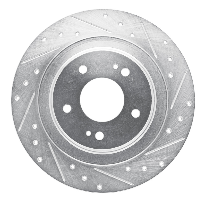Picture of RNC Brake Rotor - Drill & Slot - R1 13-25 Mitsubishi Outlander PHEV Rear Right Drilled & Slotted Silver Brake Rotor rnc631-72063R
