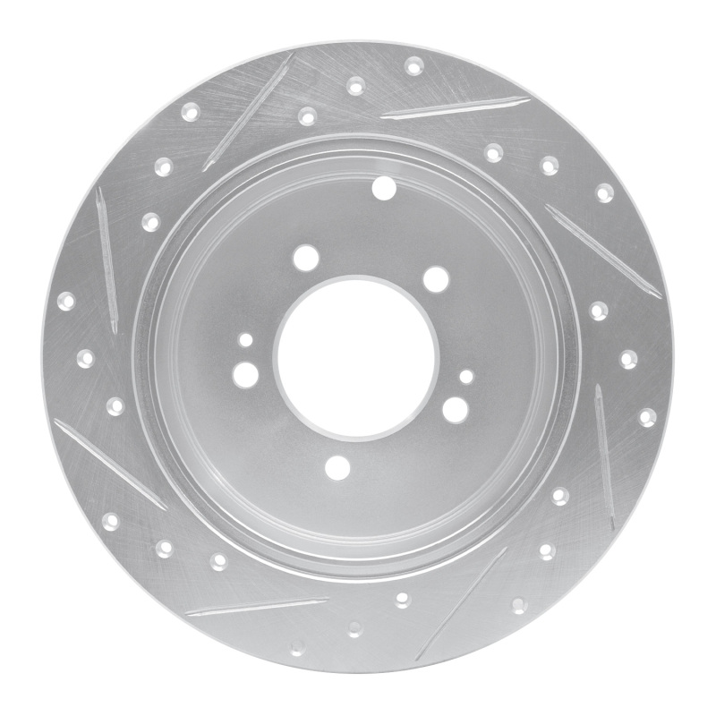 Picture of RNC Brake Rotor - Drill & Slot - R1 07-15 Mitsubishi Lancer Rear Right Drilled & Slotted Silver Brake Rotor rnc631-72062R
