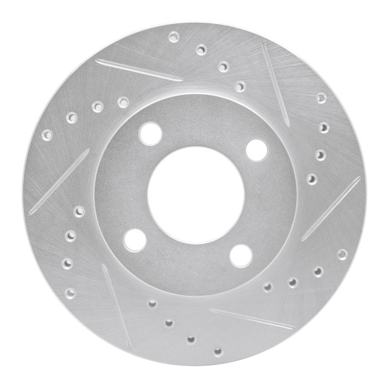 Picture of RNC Brake Rotor - Drill & Slot - R1 78-92 Audi 100 Front Right Drilled & Slotted Silver Brake Rotor rnc631-73000R