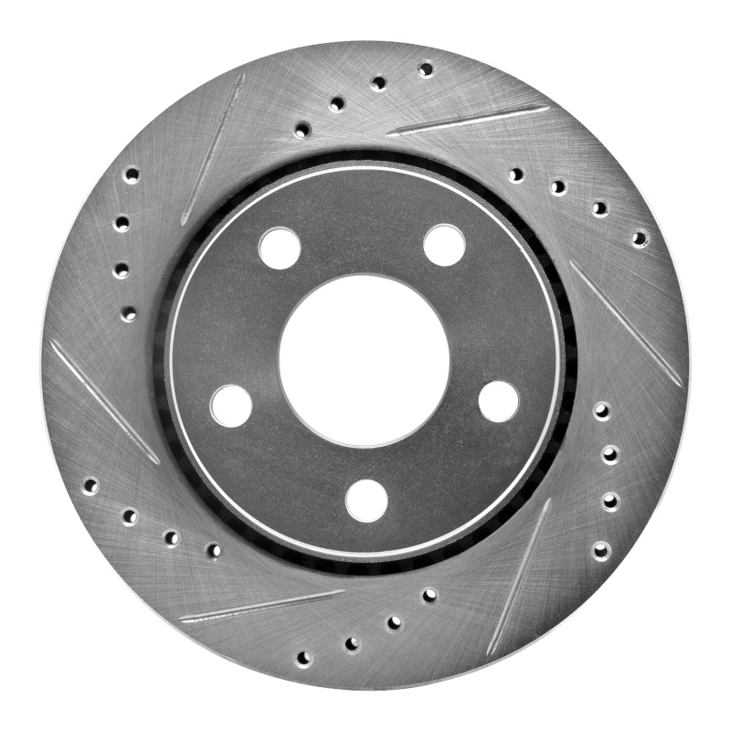 Picture of RNC Brake Rotor - Drill & Slot - R1 85-91 Audi 200 Quattro Rear Left Drilled & Slotted Silver Brake Rotor rnc631-73001L