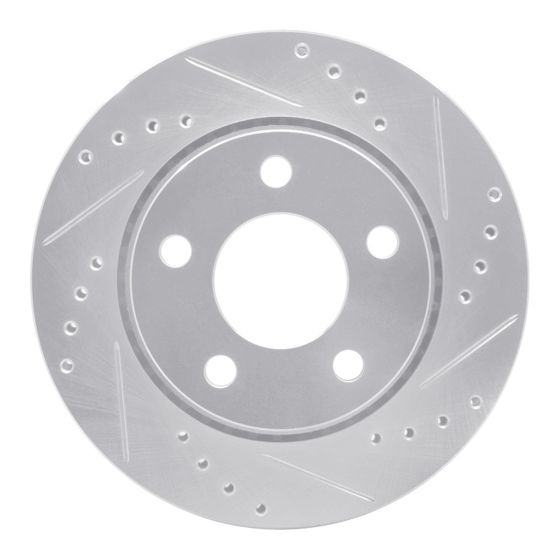 Picture of RNC Brake Rotor - Drill & Slot - R1 85-91 Audi 200 Quattro Rear Right Drilled & Slotted Silver Brake Rotor rnc631-73001R