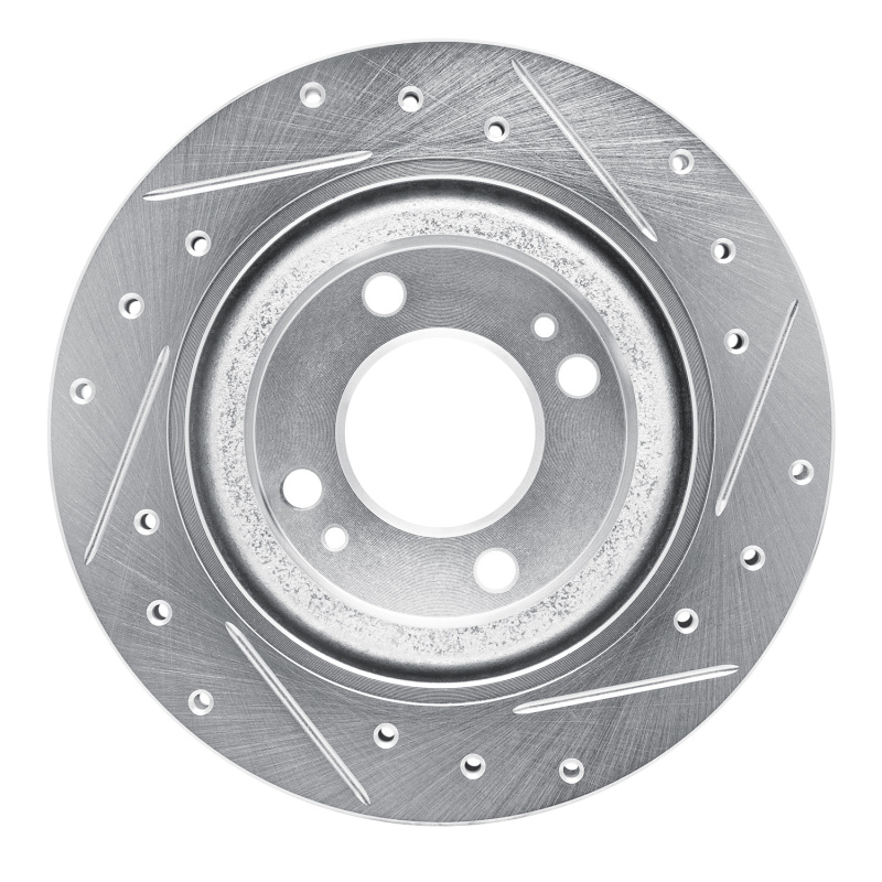 Picture of RNC Brake Rotor - Drill & Slot - R1 16-25 Dodge Attitude (Mexico) Front Left Drilled & Slotted Silver Brake Rotor rnc631-72069L