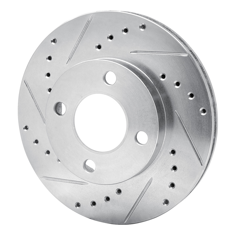 Picture of RNC Brake Rotor - Drill & Slot - R1 78-92 Audi 80 Front Left Drilled & Slotted Silver Brake Rotor rnc631-73000L