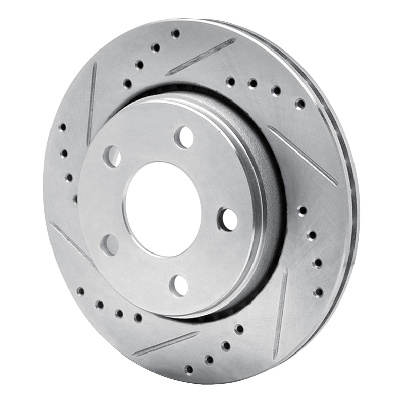 Picture of RNC Brake Rotor - Drill & Slot - R1 85-91 Audi 200 Quattro Rear Left Drilled & Slotted Silver Brake Rotor rnc631-73001L