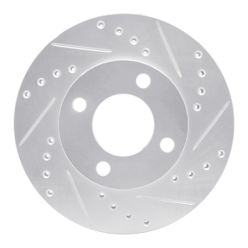 Picture of RNC Brake Rotor - Drill & Slot - R1 84-87 Audi Coupe Front Right Drilled & Slotted Silver Brake Rotor rnc631-73005R