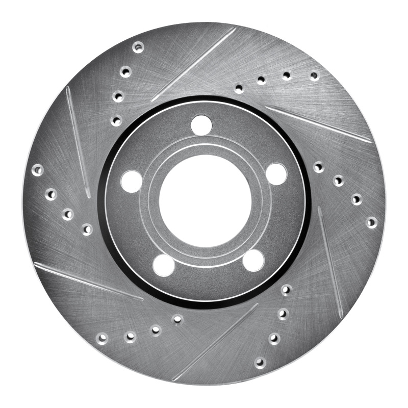 Picture of RNC Brake Rotor - Drill & Slot - R1 85-91 Audi 5000S Quattro Front Left Drilled & Slotted Silver Brake Rotor rnc631-73008L
