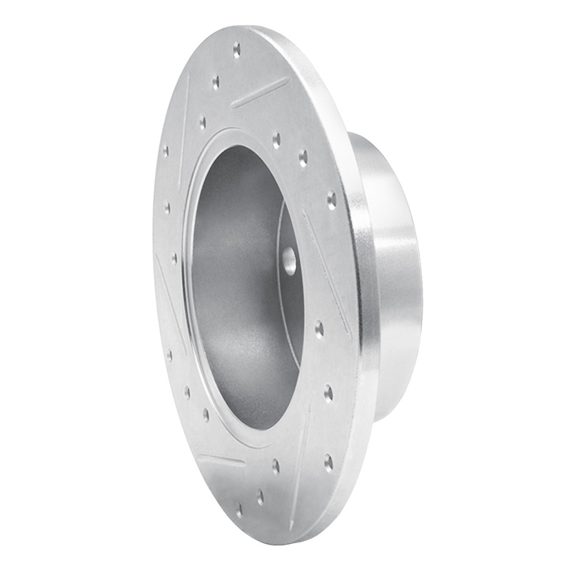 Picture of RNC Brake Rotor - Drill & Slot - R1 82-98 Audi Coupe Rear Right Drilled & Slotted Silver Brake Rotor rnc631-73007R