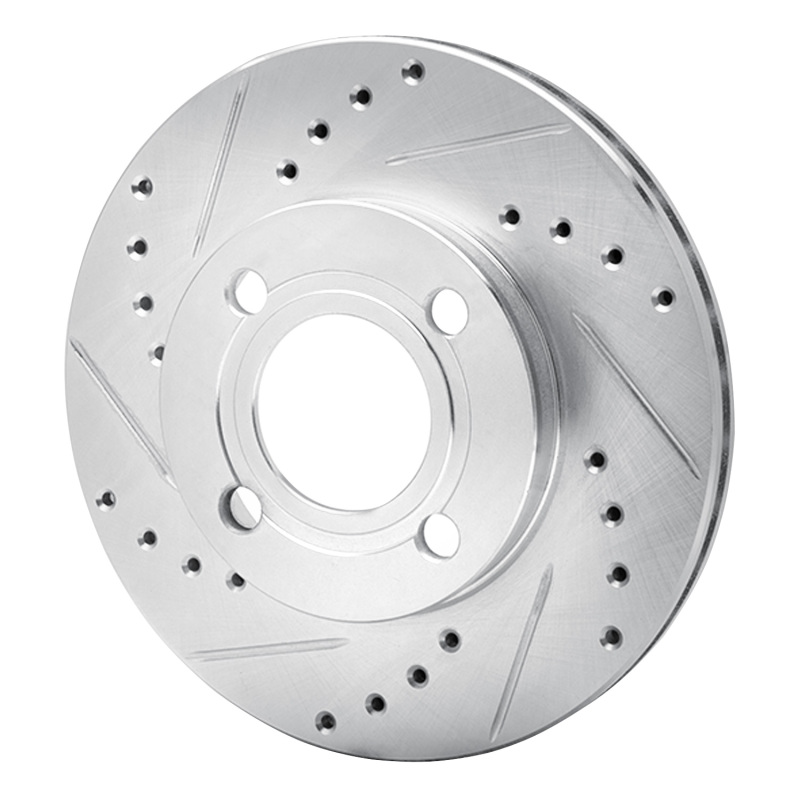 Picture of RNC Brake Rotor - Drill & Slot - R1 84-87 Audi 4000 Quattro Front Left Drilled & Slotted Silver Brake Rotor rnc631-73005L