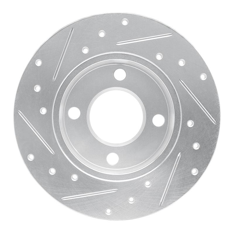 Picture of RNC Brake Rotor - Drill & Slot - R1 82-98 Audi Coupe Rear Right Drilled & Slotted Silver Brake Rotor rnc631-73007R