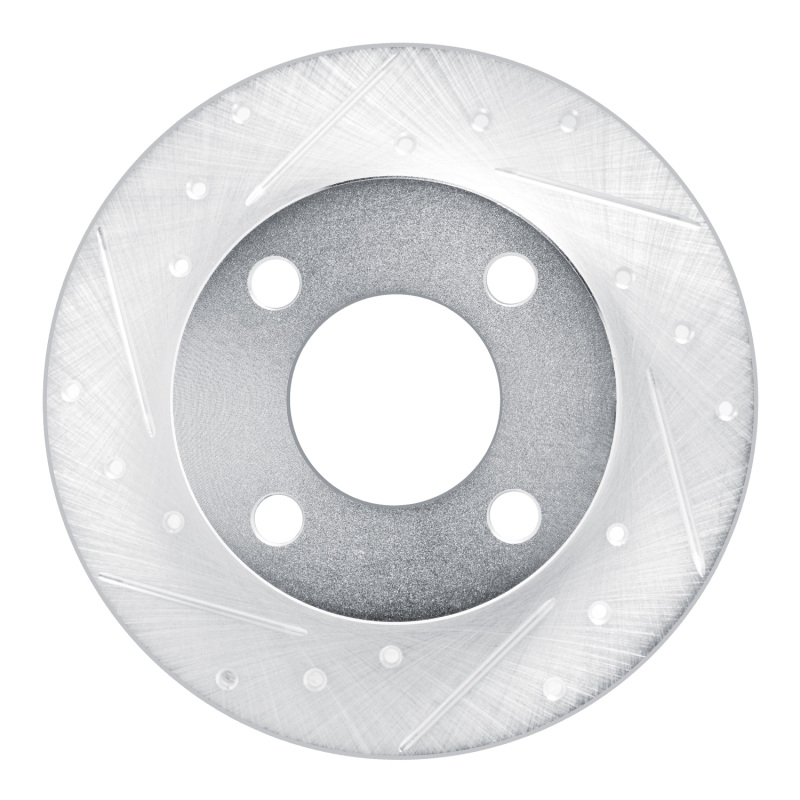 Picture of RNC Brake Rotor - Drill & Slot - R1 89-91 Audi 100 Rear Left Drilled & Slotted Silver Brake Rotor rnc631-73012L