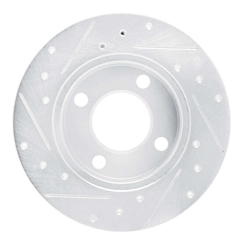 Picture of RNC Brake Rotor - Drill & Slot - R1 89-91 Audi 100 Rear Right Drilled & Slotted Silver Brake Rotor rnc631-73012R