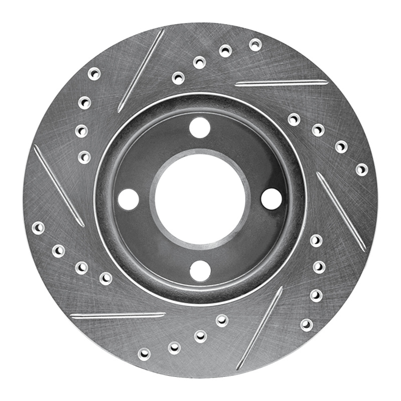 Picture of RNC Brake Rotor - Drill & Slot - R1 90-91 Audi 90 Quattro Front Right Drilled & Slotted Silver Brake Rotor rnc631-73016R