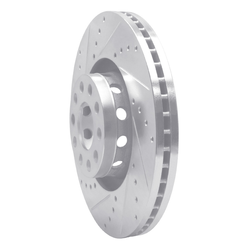 Picture of RNC Brake Rotor - Drill & Slot - R1 00-03 Audi A8 Front Left Drilled & Slotted Silver Brake Rotor rnc631-73019L