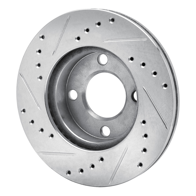 Picture of RNC Brake Rotor - Drill & Slot - R1 90-91 Audi 90 Quattro Front Right Drilled & Slotted Silver Brake Rotor rnc631-73016R