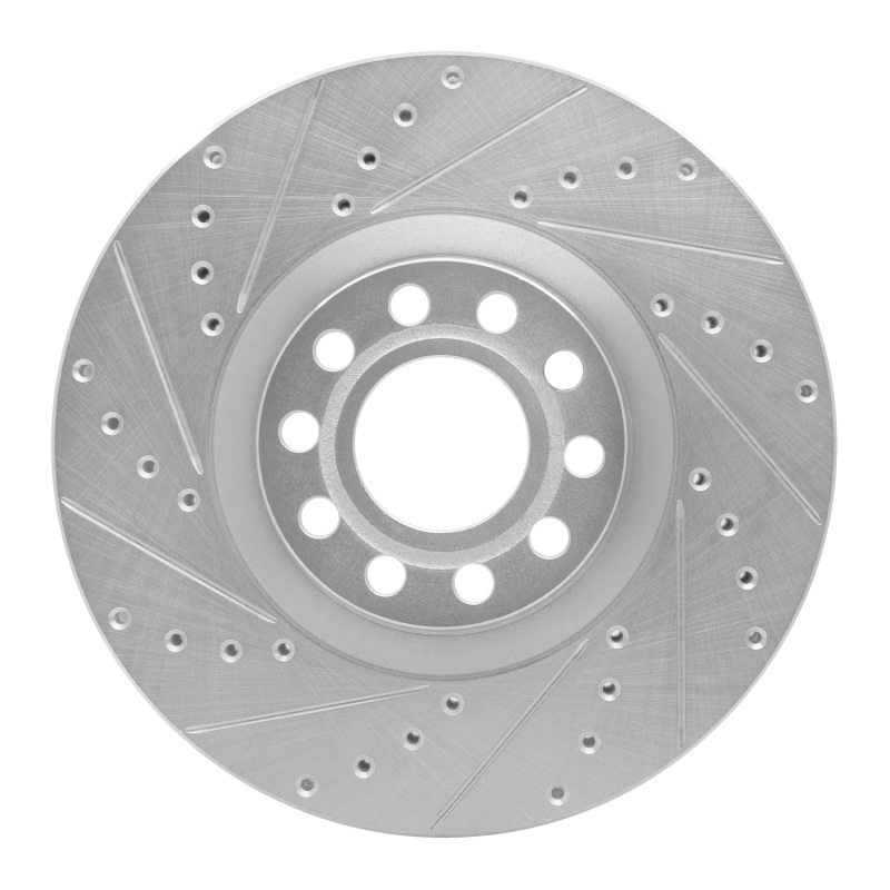 Picture of RNC Brake Rotor - Drill & Slot - R1 99-04 Audi A6 Quattro Front Left Drilled & Slotted Silver Brake Rotor rnc631-73023L