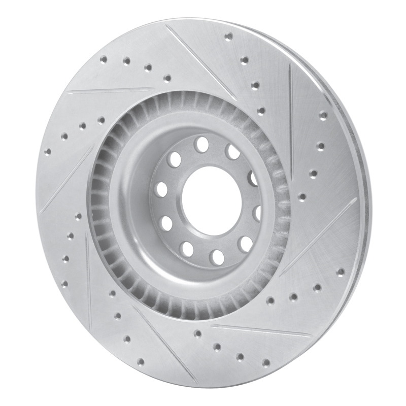 Picture of RNC Brake Rotor - Drill & Slot - R1 01-03 Audi S8 Front Left Drilled & Slotted Silver Brake Rotor rnc631-73026L