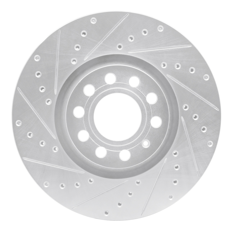 Picture of RNC Brake Rotor - Drill & Slot - R1 97-06 Audi A6 (USA/Canada) Front Left Drilled & Slotted Silver Brake Rotor rnc631-73044L