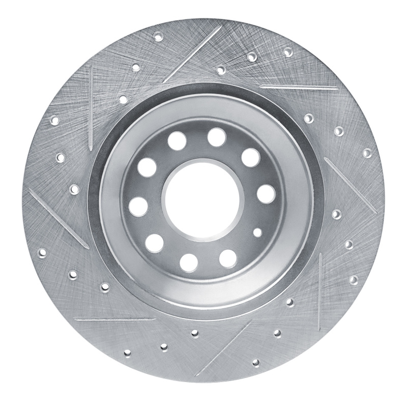 Picture of RNC Brake Rotor - Drill & Slot - R1 16-25 Audi Q3 Rear Right Drilled & Slotted Silver Brake Rotor rnc631-73082R