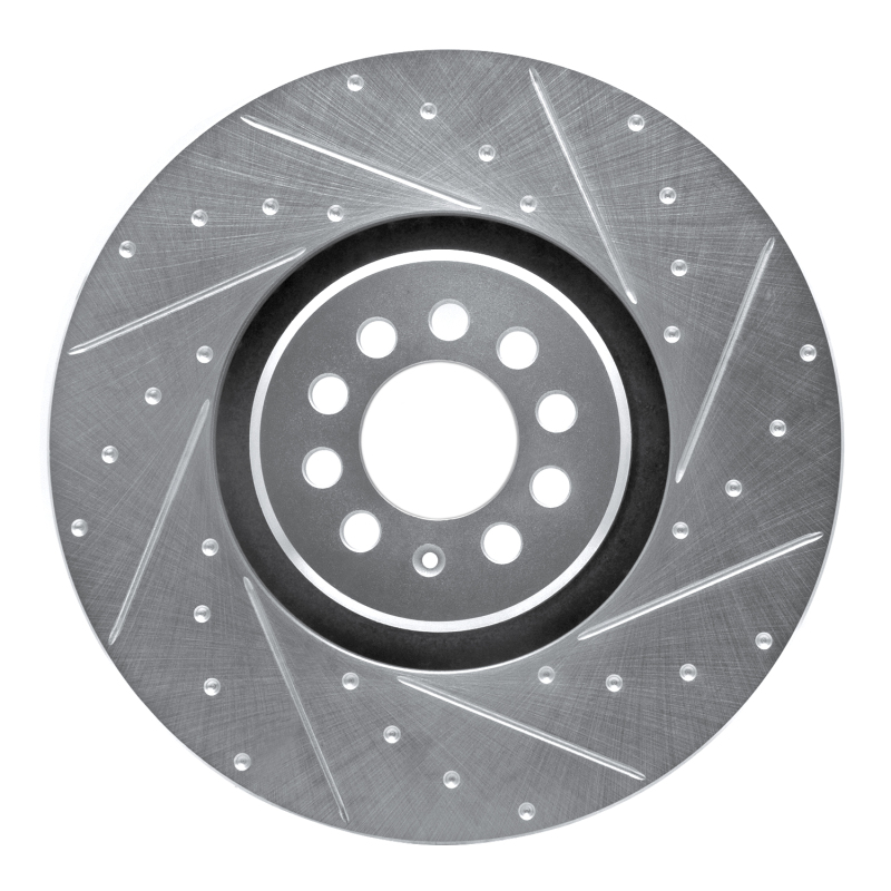 Picture of RNC Brake Rotor - Drill & Slot - R1 04-06 Audi TT Quattro Right Front Drilled & Slotted Silver Brake Rotor rnc631-74025D