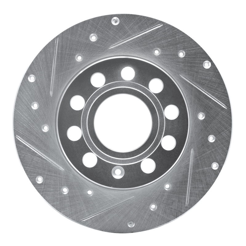Picture of RNC Brake Rotor - Drill & Slot - R1 05-13 Audi A3 Rear Left Drilled & Slotted Silver Brake Rotor rnc631-74027L