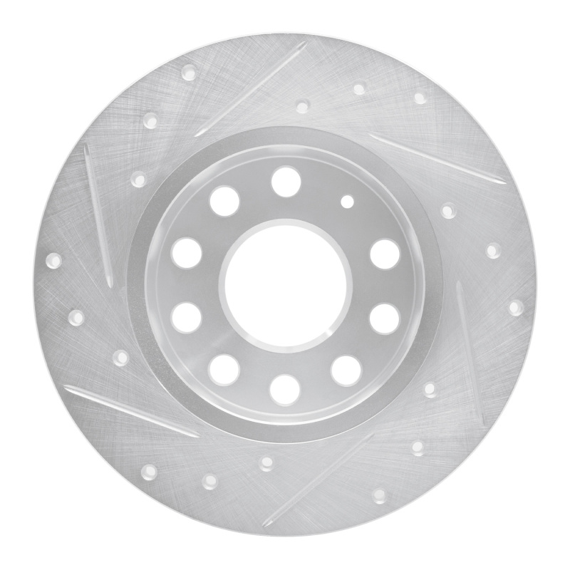 Picture of RNC Brake Rotor - Drill & Slot - R1 05-13 Audi A3 Rear Right Drilled & Slotted Silver Brake Rotor rnc631-74027R