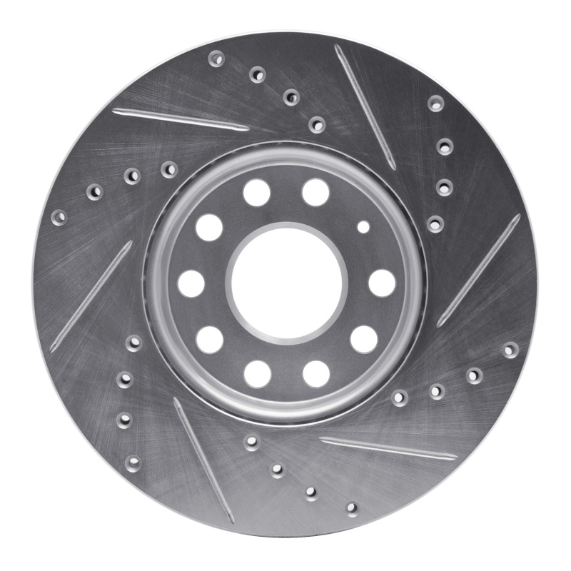 Picture of RNC Brake Rotor - Drill & Slot - R1 05-25 Audi A3 (Mexico) Front Left Drilled & Slotted Silver Brake Rotor rnc631-74028L
