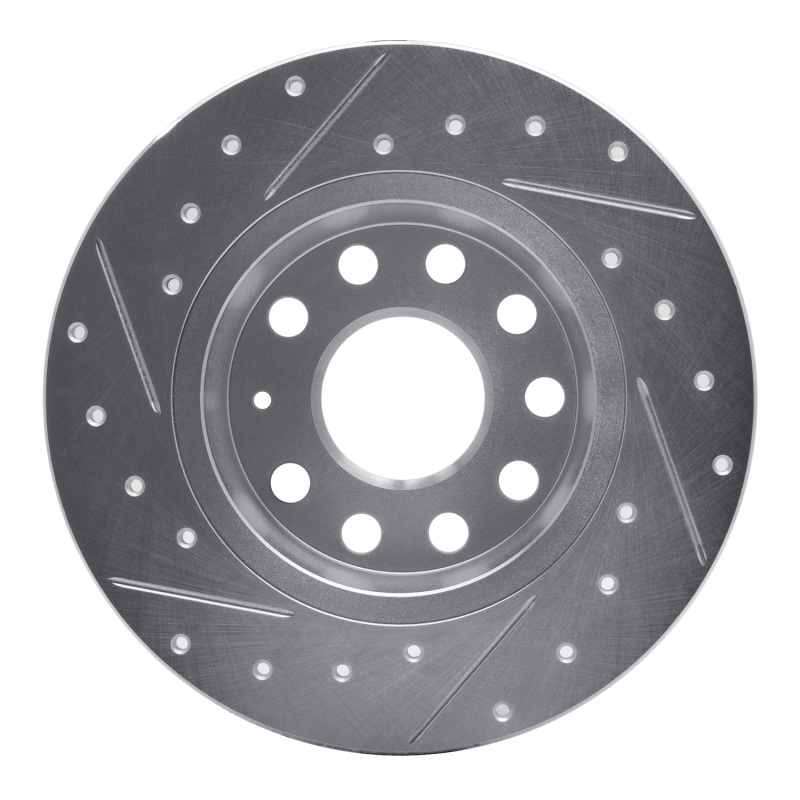 Picture of RNC Brake Rotor - Drill & Slot - R1 05-25 Audi A3 Rear Right Drilled & Slotted Silver Brake Rotor rnc631-74031R