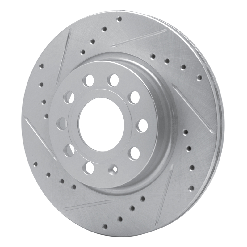 Picture of RNC Brake Rotor - Drill & Slot - R1 05-15 Volkswagen Jetta Sedan Front Left Drilled & Slotted Silver Brake Rotor rnc631-74032L