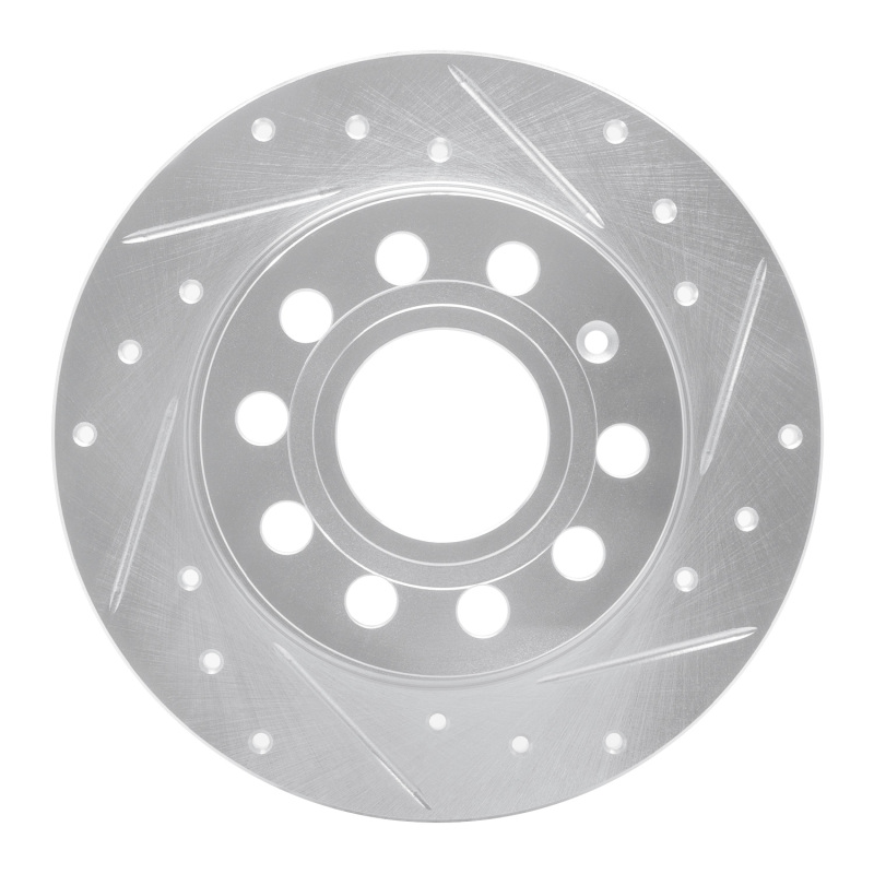 Picture of RNC Brake Rotor - Drill & Slot - R1 10-19 Audi A3 Rear Right Drilled & Slotted Silver Brake Rotor rnc631-74033R