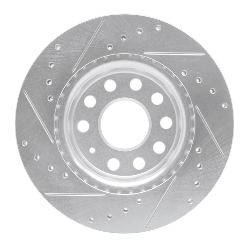 Picture of RNC Brake Rotor - Drill & Slot - R1 05-15 Volkswagen Jetta Sedan Front Right Drilled & Slotted Silver Brake Rotor rnc631-74032R