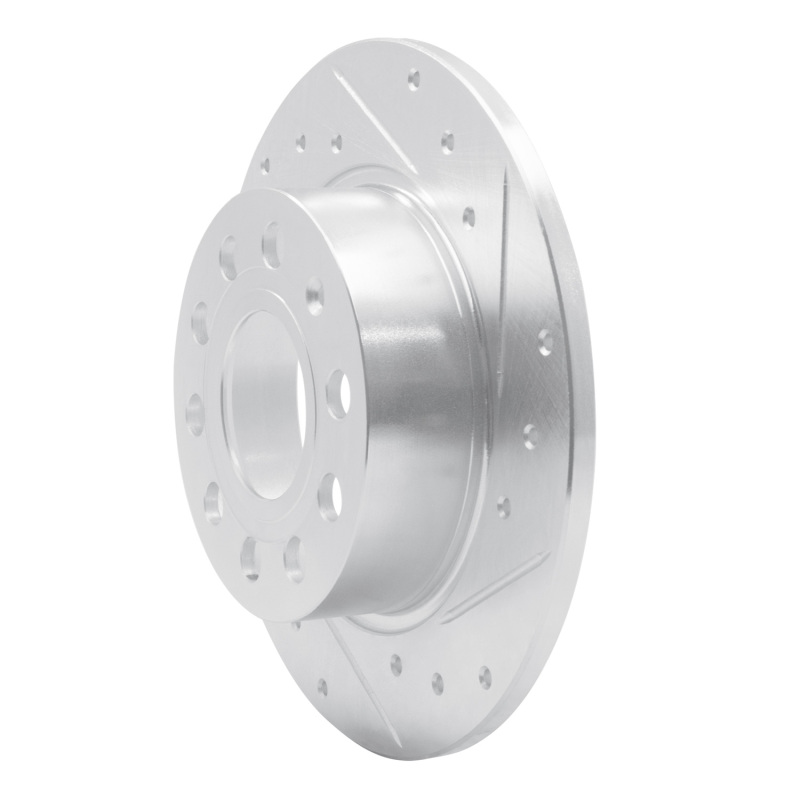 Picture of RNC Brake Rotor - Drill & Slot - R1 10-19 Audi A3 Rear Right Drilled & Slotted Silver Brake Rotor rnc631-74033R