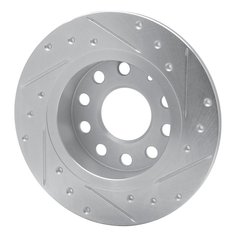Picture of RNC Brake Rotor - Drill & Slot - R1 10-19 Audi A3 Rear Left Drilled & Slotted Silver Brake Rotor rnc631-74033L