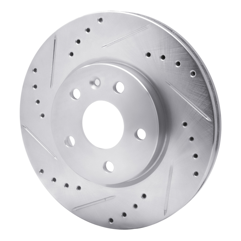 Picture of RNC Brake Rotor - Drill & Slot - R1 79-85 Volkswagen Type 2 Front Left Drilled & Slotted Silver Brake Rotor rnc631-74037L