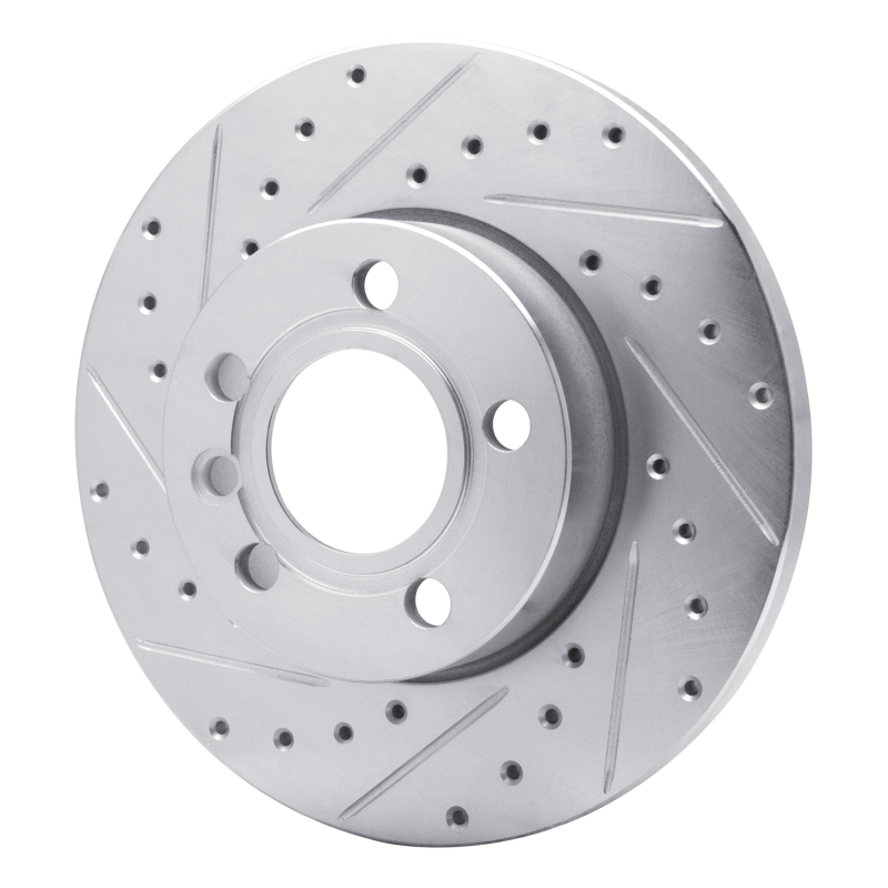 Picture of RNC Brake Rotor - Drill & Slot - R1 96-00 Volkswagen EuroVan Front Left Drilled & Slotted Silver Brake Rotor rnc631-74042L