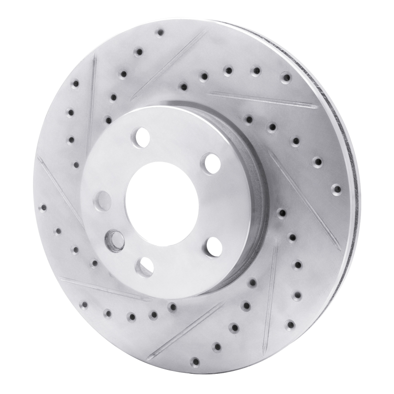 Picture of RNC Brake Rotor - Drill & Slot - R1 01-03 Volkswagen EuroVan Front Left Drilled & Slotted Silver Brake Rotor rnc631-74046L