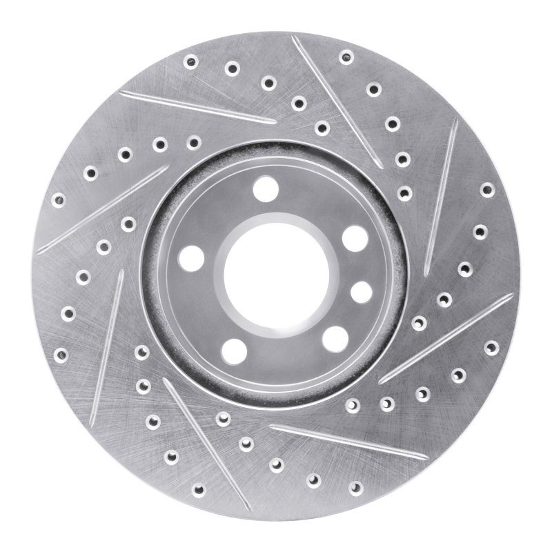 Picture of RNC Brake Rotor - Drill & Slot - R1 01-03 Volkswagen EuroVan Front Left Drilled & Slotted Silver Brake Rotor rnc631-74046L