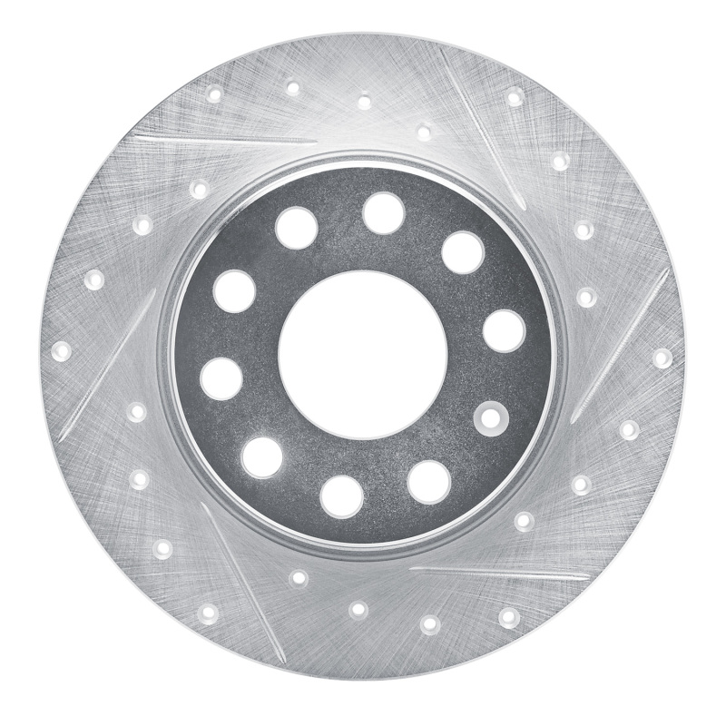 Picture of RNC Brake Rotor - Drill & Slot - R1 17-25 Audi Q2 (Mexico) Rear Right Drilled & Slotted Silver Brake Rotor rnc631-74059R