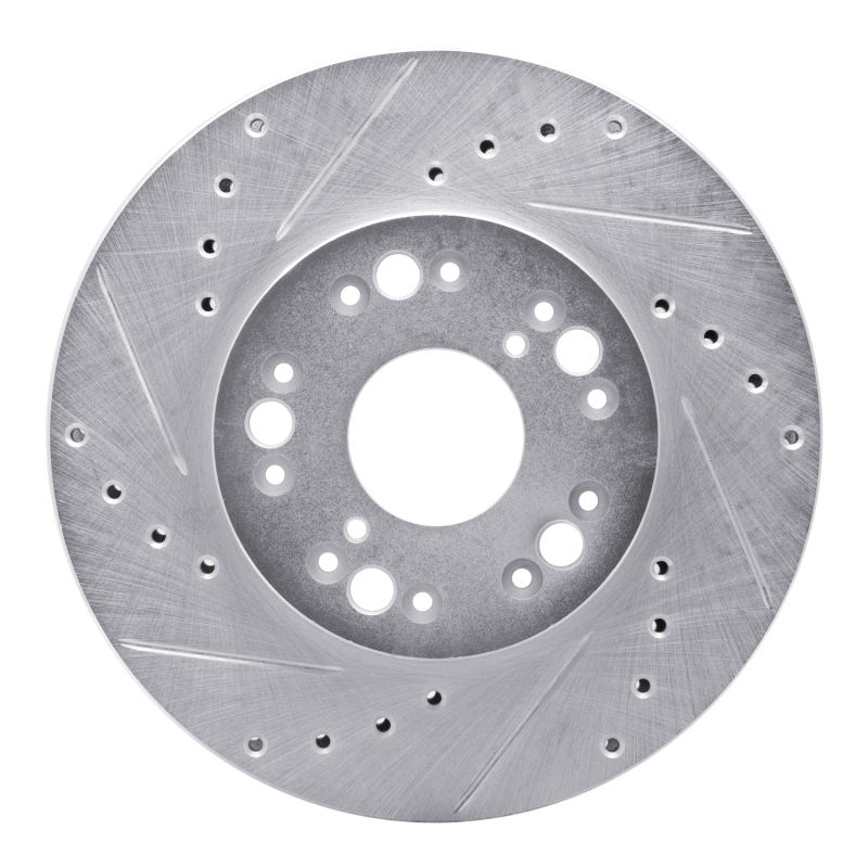 Picture of RNC Brake Rotor - Drill & Slot - R1 90-90 Lexus LS400 Front Left Drilled & Slotted Silver Brake Rotor rnc631-75000L