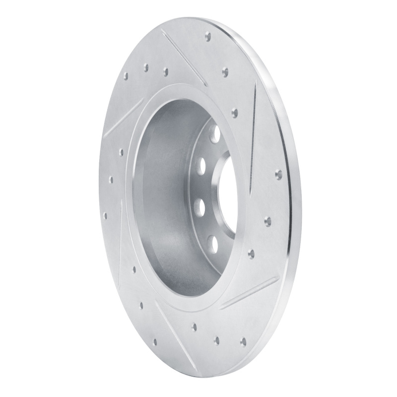 Picture of RNC Brake Rotor - Drill & Slot - R1 17-25 Audi Q2 (Mexico) Rear Left Drilled & Slotted Silver Brake Rotor rnc631-74059L