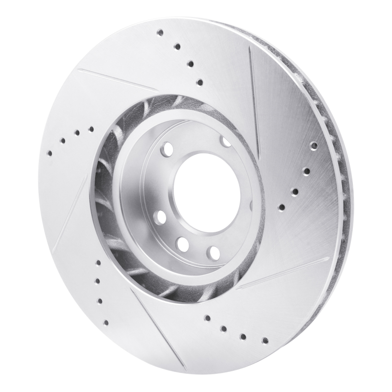 Picture of RNC Brake Rotor - Drill & Slot - R1 11-18 Porsche CAYENNE Right Front Drilled & Slotted Silver Brake Rotor rnc631-74056D