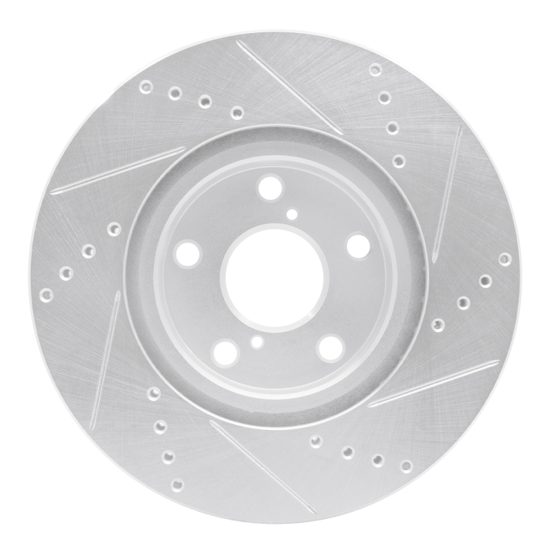 Picture of RNC Brake Rotor - Drill & Slot - R1 06-15 Lexus IS250 Left Front Drilled & Slotted Silver Brake Rotor rnc631-75014D
