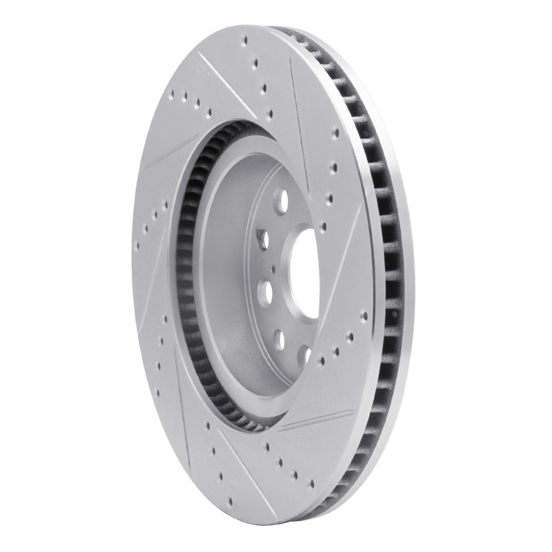 Picture of RNC Brake Rotor - Drill & Slot - R1 07-23 Lexus LS460 Front Left Drilled & Slotted Silver Brake Rotor rnc631-75017L