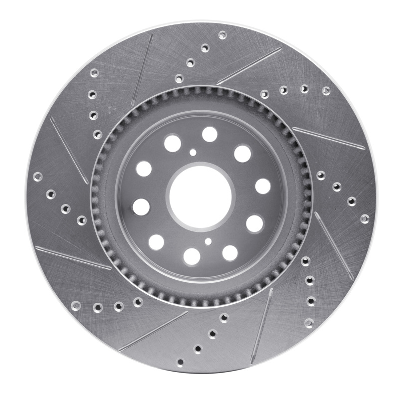 Picture of RNC Brake Rotor - Drill & Slot - R1 07-23 Lexus LS460 Front Right Drilled & Slotted Silver Brake Rotor rnc631-75017R