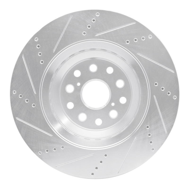 Picture of RNC Brake Rotor - Drill & Slot - R1 07-23 Lexus LS600h Right Front Drilled & Slotted Silver Brake Rotor rnc631-75020D