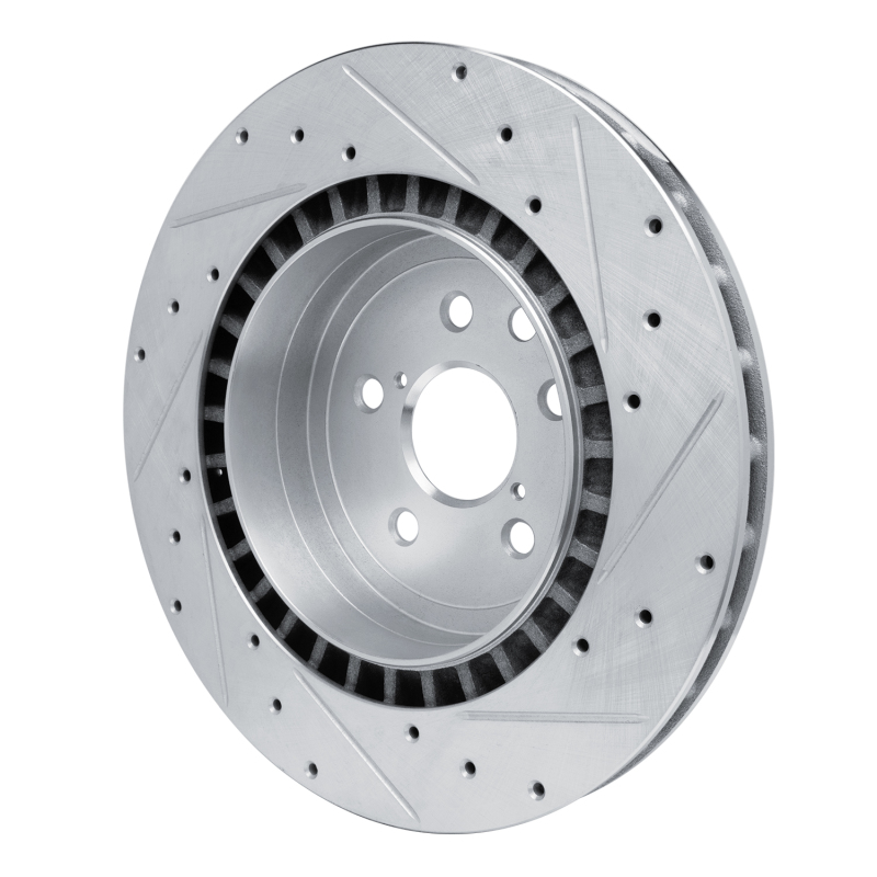 Picture of RNC Brake Rotor - Drill & Slot - R1 08-14 Lexus IS F Rear Left Drilled & Slotted Silver Brake Rotor rnc631-75025L
