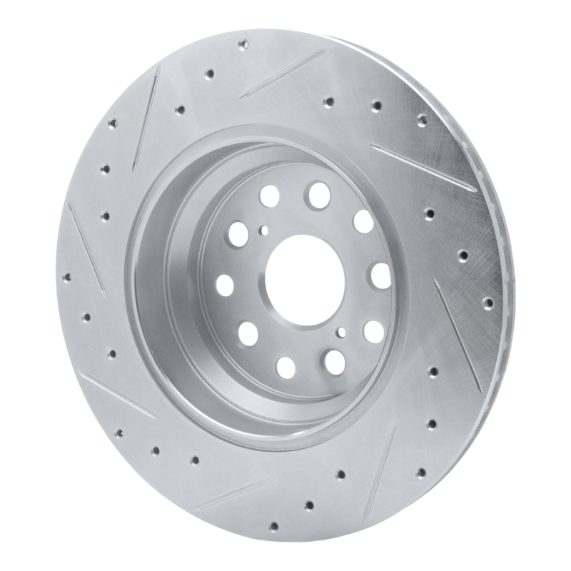 Picture of RNC Brake Rotor - Drill & Slot - R1 07-17 Lexus LS460 Right Rear Drilled & Slotted Silver Brake Rotor rnc631-75022D